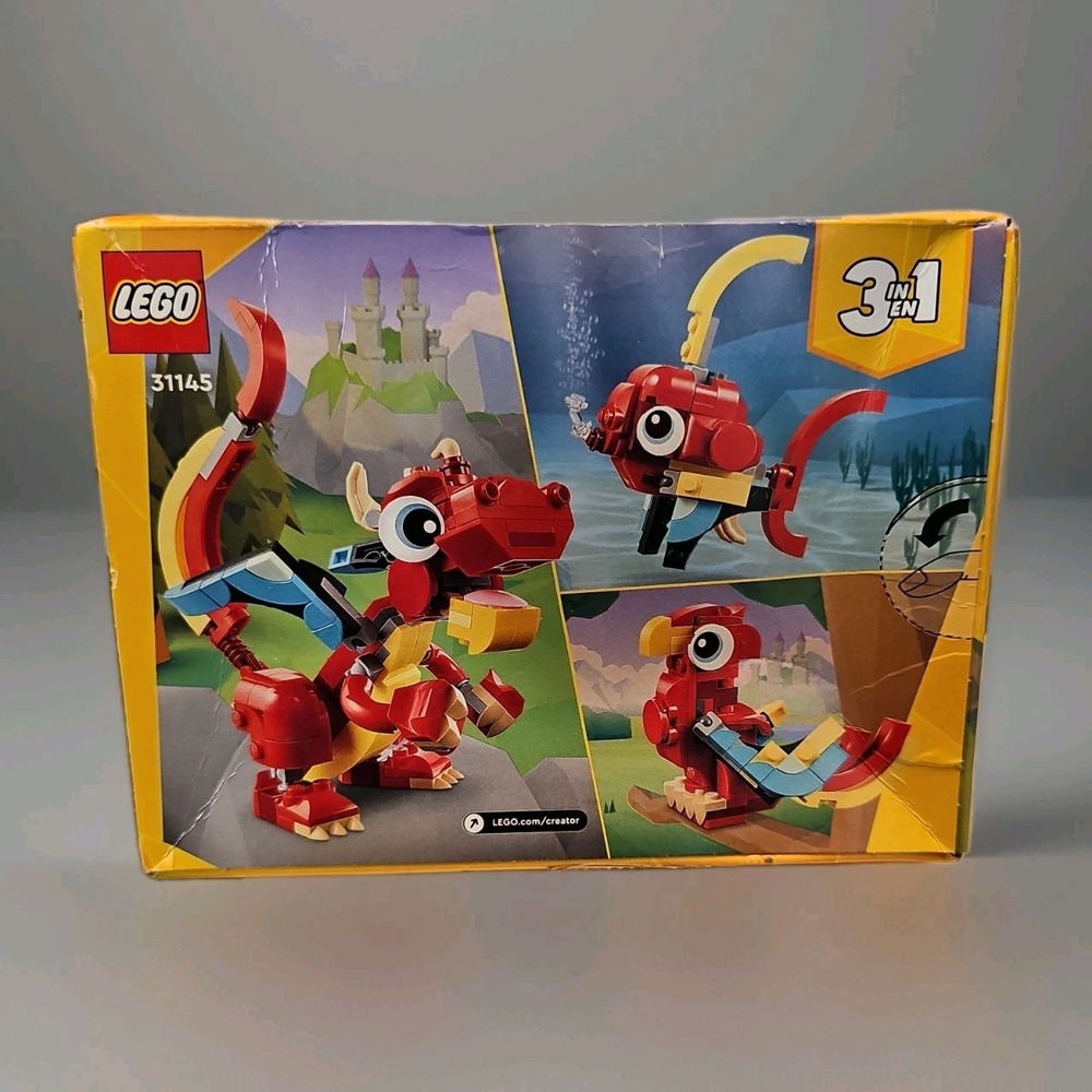 LEGO Creator 3in1 Red Dragon 31145 Building Toy Set 149 Pieces New